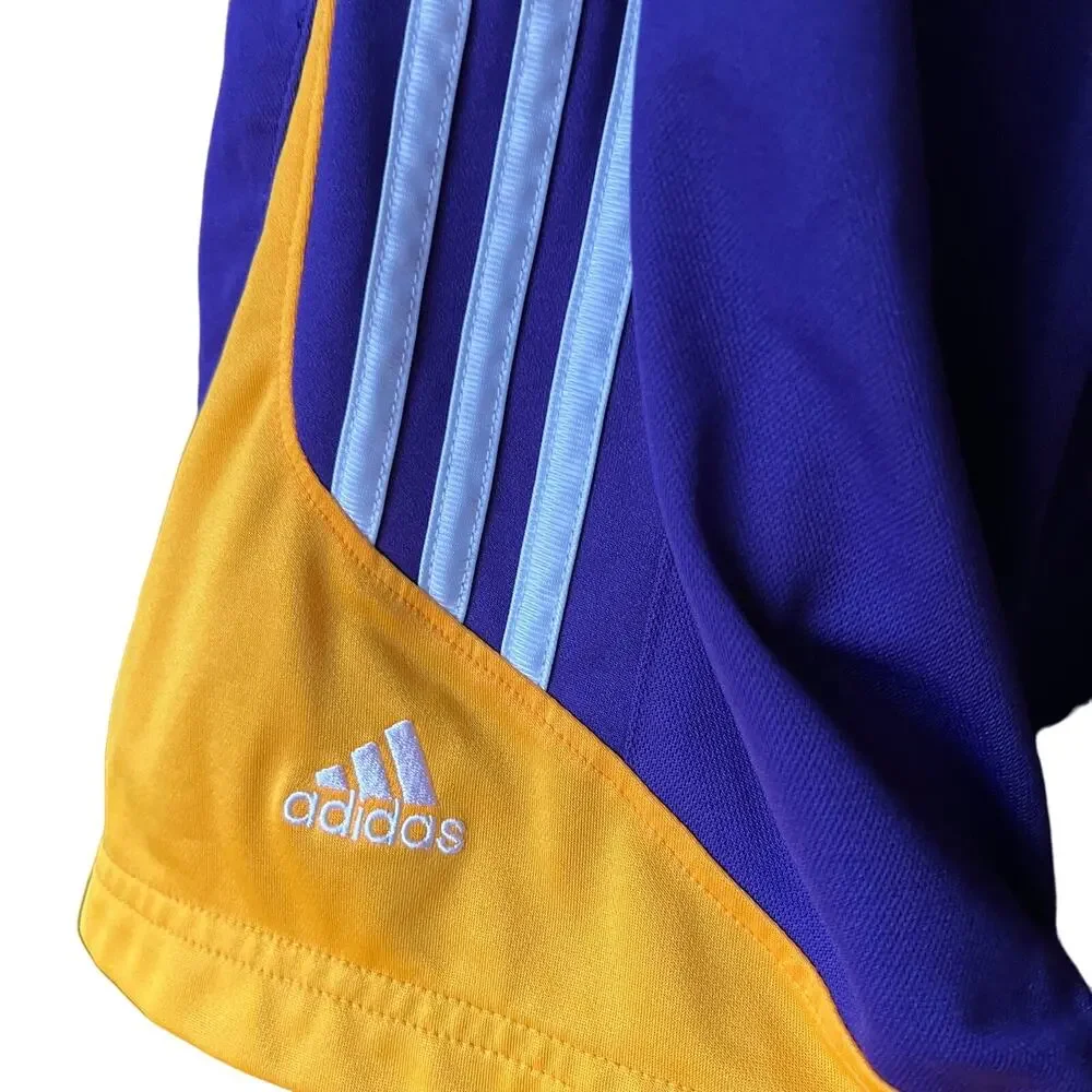 Adidas NBA Los Angeles Lakers Basketball Shorts Purple Yellow Mens Large